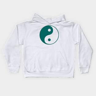 Teal yin yang design Kids Hoodie